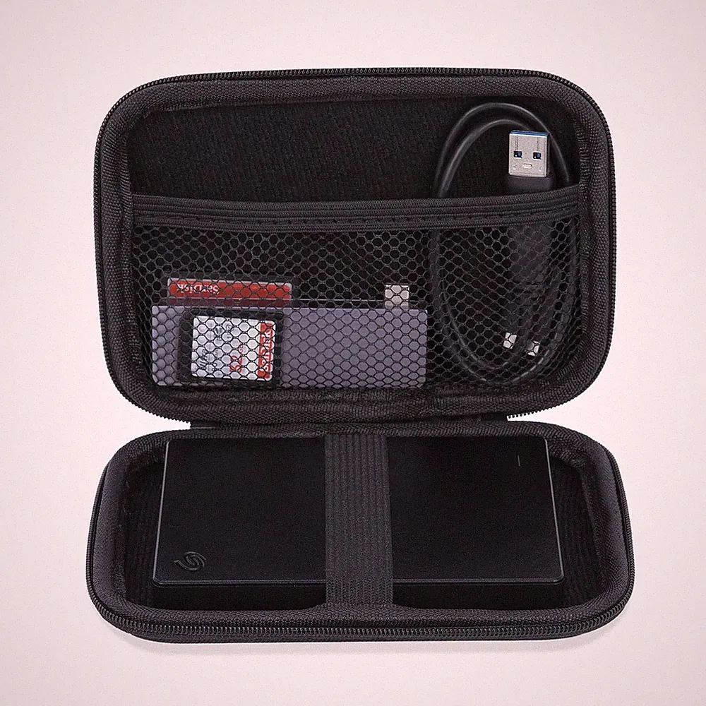 Ginsco Hard Shell Travel Case for Seagate Portable 1/2TB 5TB External Black