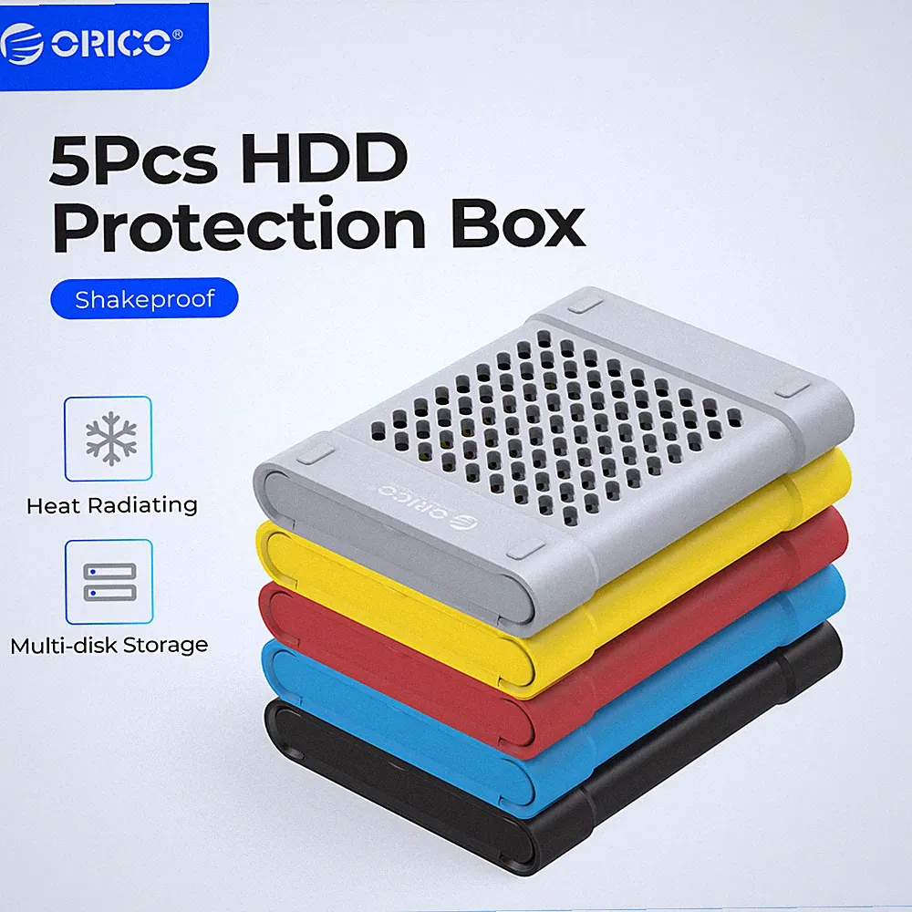 ORICO Pack of 5 Hard Drive Silicone Case 2.5 inch HDD Storage Bag for WD Seagate