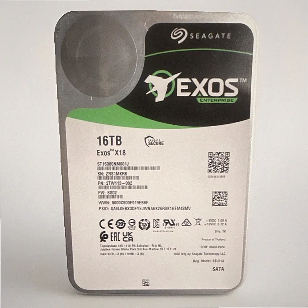 Seagate Exos X18 16TB 3.5" SATA Internal HDD ST160000NM001J Enterprise Grade