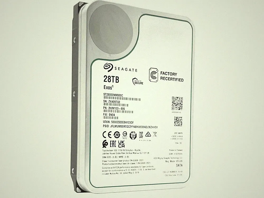 Seagate Exos X22 ST28000NM000C 28TB CMR SATA 6Gb/s 3.5" Enterprise Hard Drive